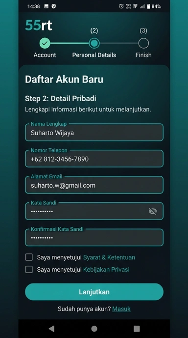 Buat Akun Baru 55rt untuk Pengguna Android Indonesia
