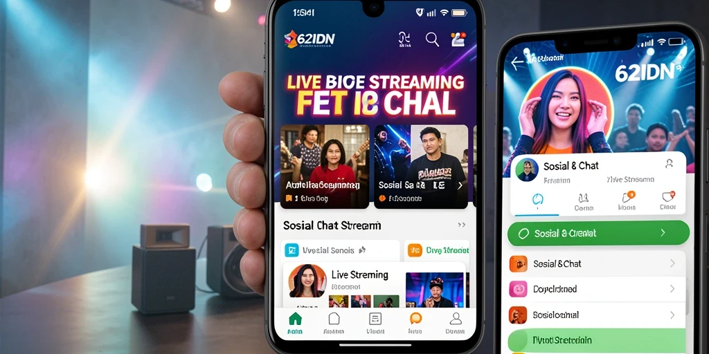 Tampilan antarmuka 62IDN yang menarik dan fungsional saat Live Streaming.