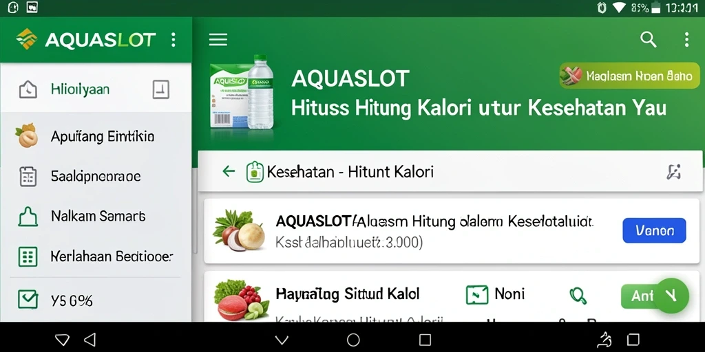 Antarmuka AQUASLOT yang mudah digunakan untuk menghitung kalori.