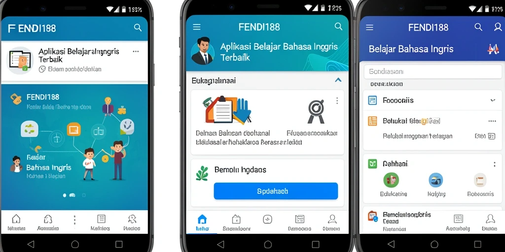 Tampilan utama aplikasi FENDI188 dengan fitur belajar bahasa Inggris.