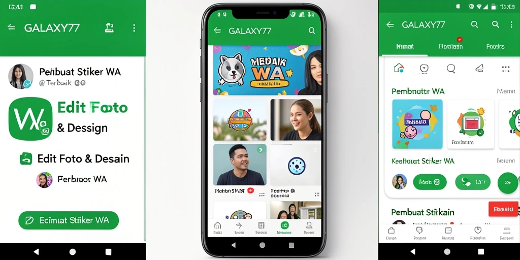 Antarmuka intuitif GALAXY77 untuk Pembuat Stiker WA.