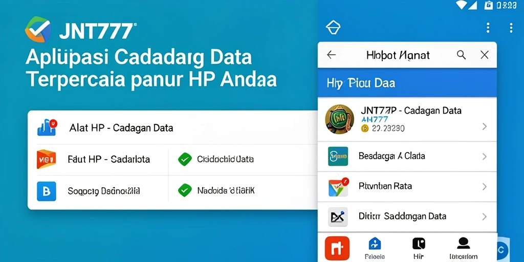 Antarmuka aplikasi JNT777 untuk cadangan data yang mudah digunakan.