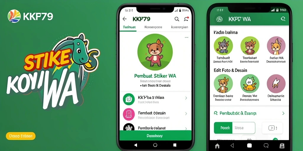 Antarmuka KPK79 yang penuh warna dan fitur stiker menarik.