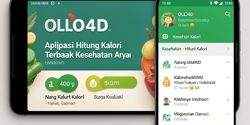 Antarmuka aplikasi OLLO4D yang intuitif untuk menghitung kalori.