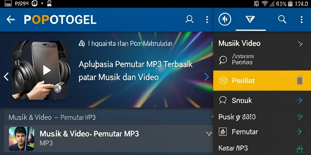 Antarmuka menarik POPOTOGEL untuk pemutaran MP3.