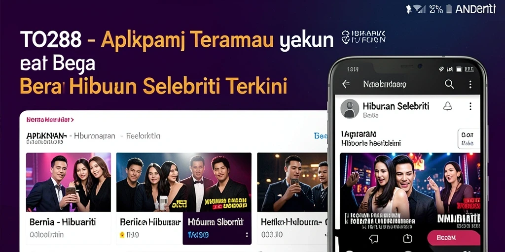 Tampilan antarmuka TO288 dengan berita selebriti terkini.