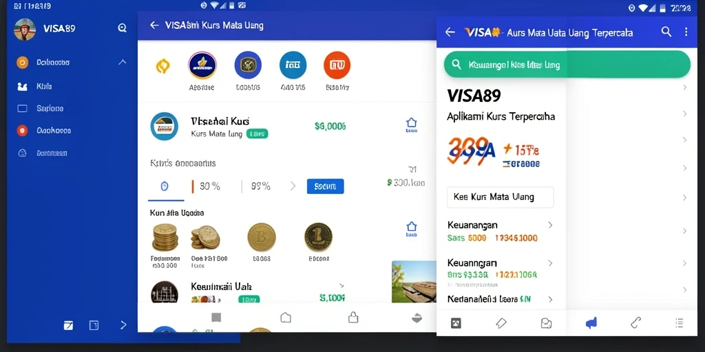 Antarmuka aplikasi Kurs Mata Uang VISA89 yang informatif dan user-friendly.